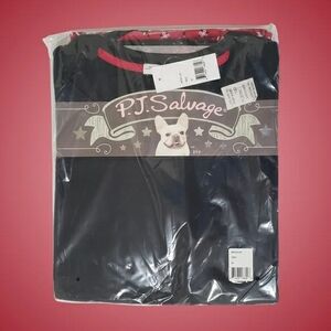 PJ Salvage Pajama Set 2-Piece Long Sleeve Top & Flannel Pants Medium Red NWT ❤